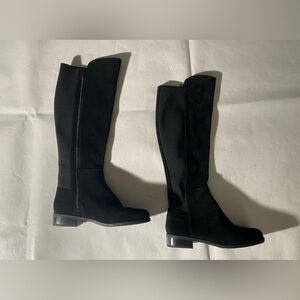 NEW- Size 5.5M Womens Copper Key Zip Up Knee High Boots Block Heel Leather Black